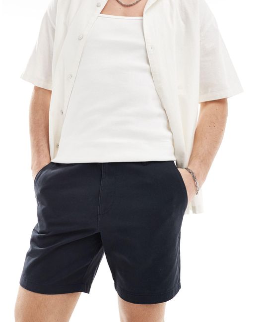 New Look White Slim Chino Shorts for men