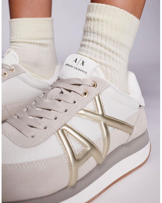 ARMANI EXCHANGE White Logo Trainers