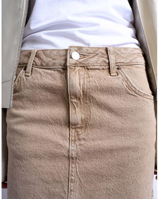 TOPSHOP Natural – kurzer volant-jeansrock