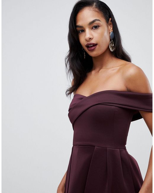 asos design bardot fold wrap