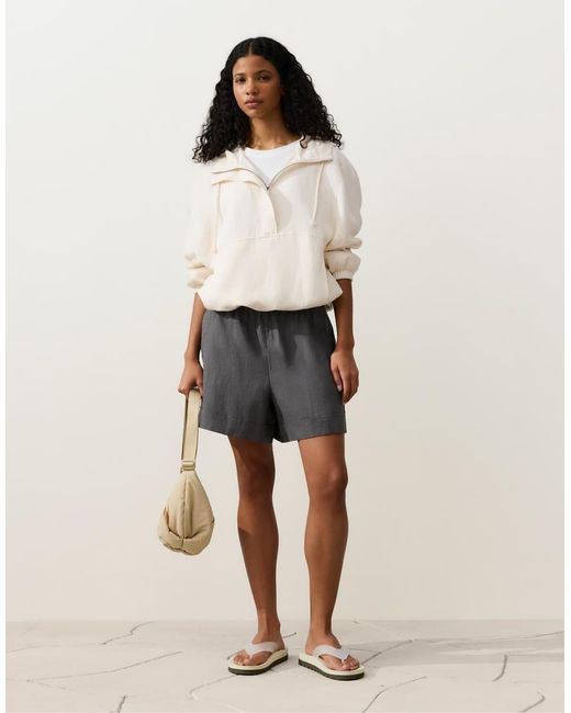 Oysho Natural 100% Linen Shorts