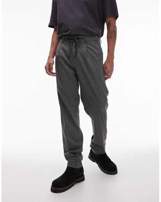 SELECTED – schmal zulaufende hose in Black für Herren