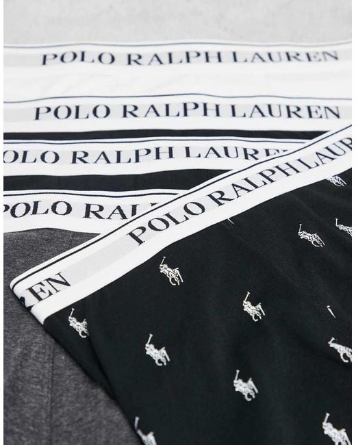 Polo Ralph Lauren Multicolor 5 Pack Logo Waistband Plain And All Over Icon Classic Trunks for men