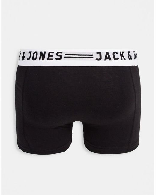 Jack & Jones Black 3 Pack Trunks for men