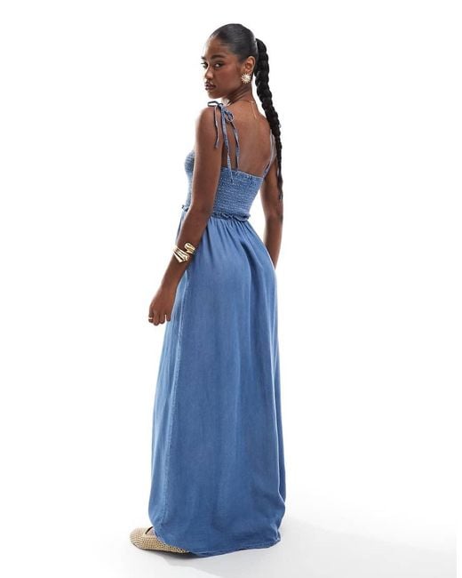 ONLY Blue Smock Maxi Dress
