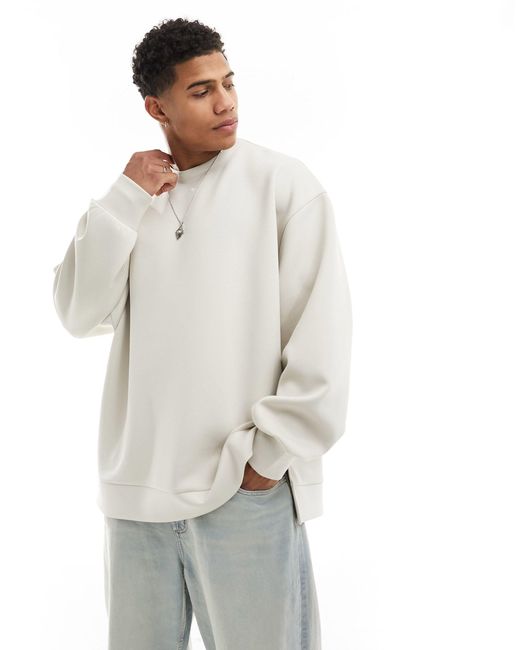 ASOS White Extreme Oversized Scuba Sweatshirt for men