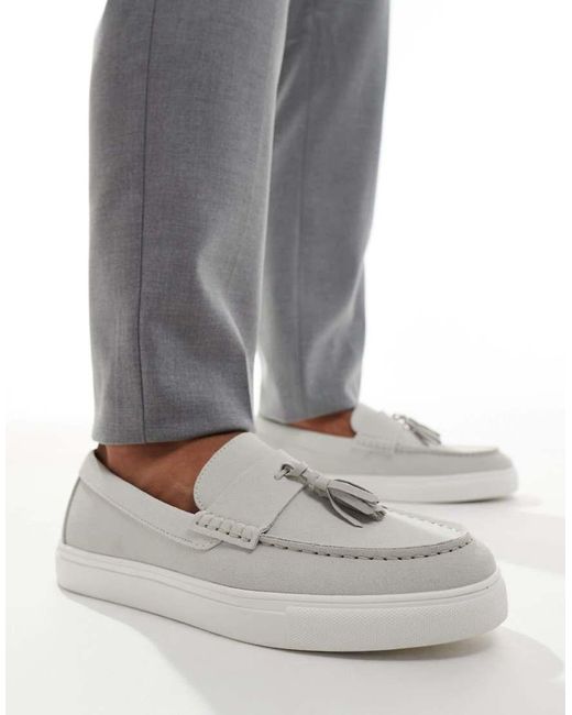 ASOS Gray Tassle Cupsole Loafer for men