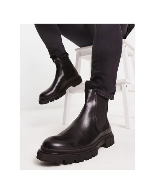 Schuh Black Duke Chunky Chelsea Boots for men