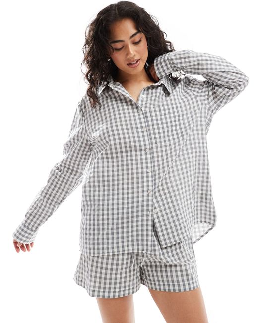 Luna White Mix&match Oversized Pyjama Shirt