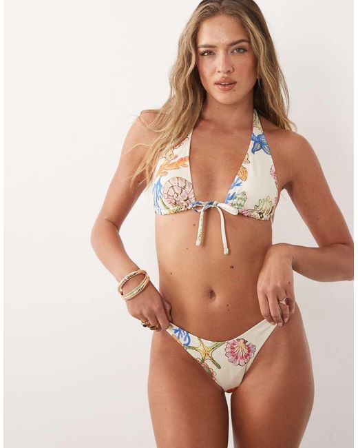 ASOS Multicolor Shelly Ibiza High Leg Cheeky Bikini Bottom