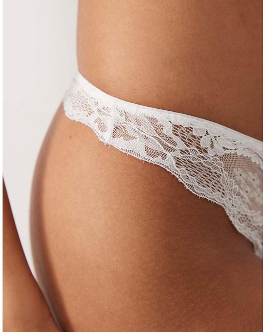 Boux Avenue White Mollie Lace Thong