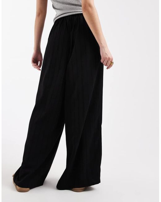 Wednesday's Girl Black Wide Leg Slouchy Trousers