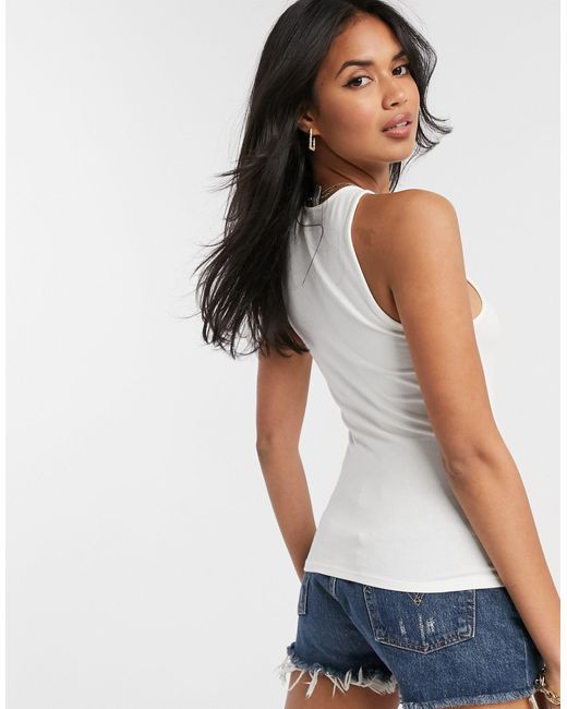 Debardeur Col Montant Asos En Coloris Blanc Lyst