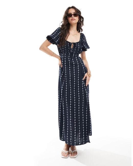 Miss Selfridge Blue Spun Tea Dress
