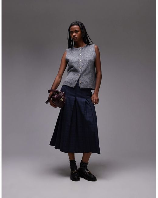 TOPSHOP Gray – strick-tanktop