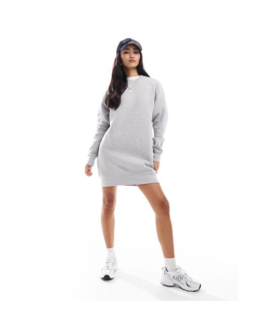 Pull&Bear White – oversize-sweatshirt-kleid