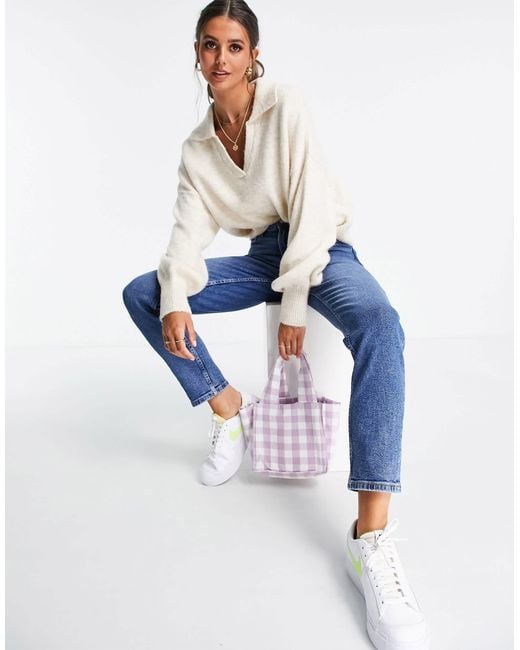 Stradivarius Blue Tall Slim Mom Jean With Stretch