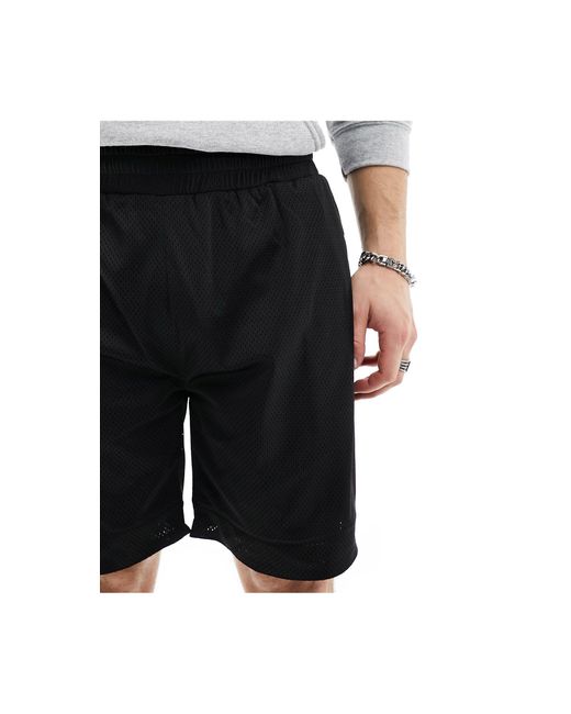 The Couture Club – college-shorts aus netzstoff in Black für Herren