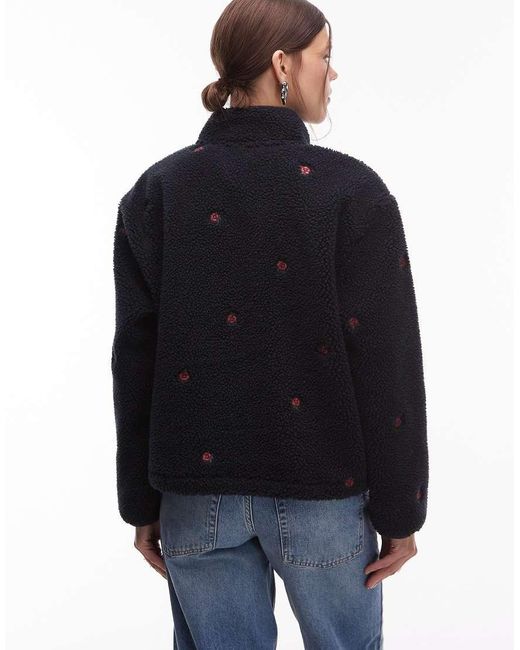 Levi's Blue Kasey Floral Print Pullover Fleece