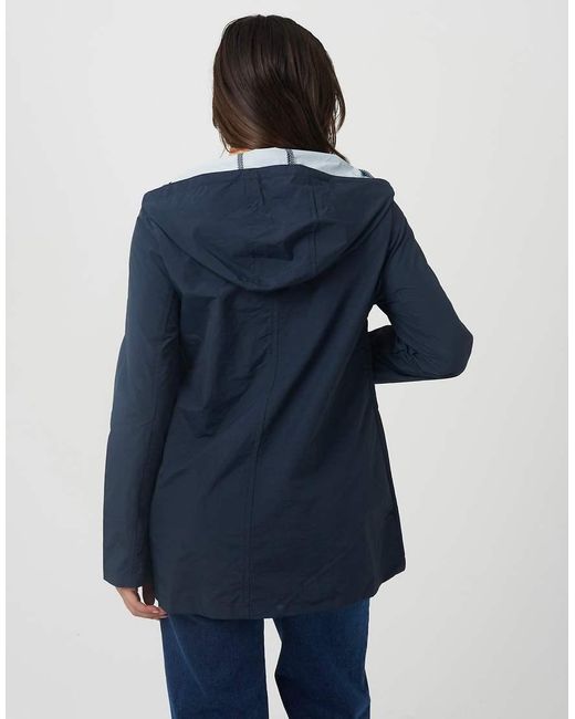 Brave Soul Blue Lightweight Coated Hooded Jacket