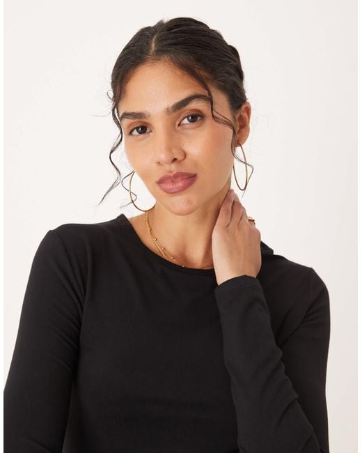 Jdy Black O-neck Long Sleeve Top