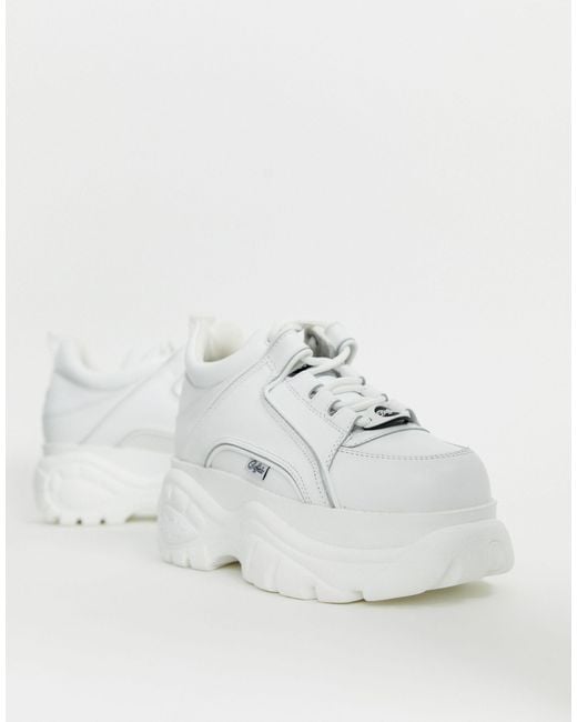 platform chunky trainers white