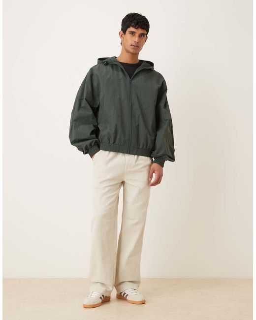 ASOS Gray Oversized Track Jacket for men