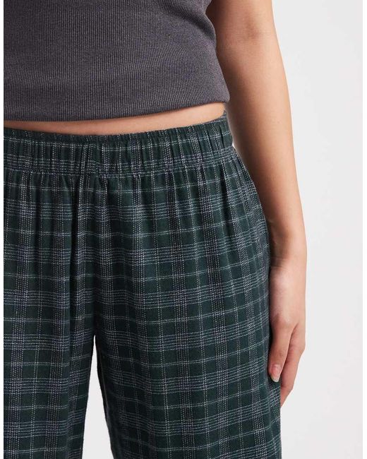 Cotton On Blue Flannel Barrel Leg Lounge Trouser