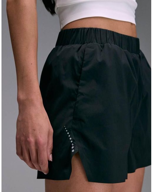4505 Gray Premium Woven High Waist 3 Inch Running Short With Jersey Liner And Phone Pocket