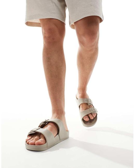 Jack & Jones White Moulded Double Strap Sandal for men