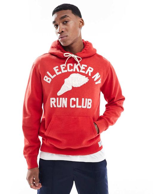 Polo Ralph Lauren Red Slub Fleece Graphic Hoodie for men