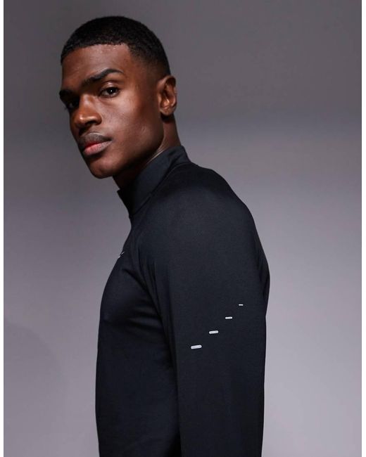 Nike Blue Stride Dri-fit Half Zip Longsleeve Top for men