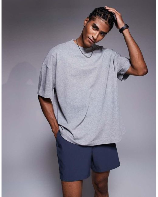 4505 Gray Icon Heavyweight Cotton Oversized T-Shirt With Quick Dry Finish for men