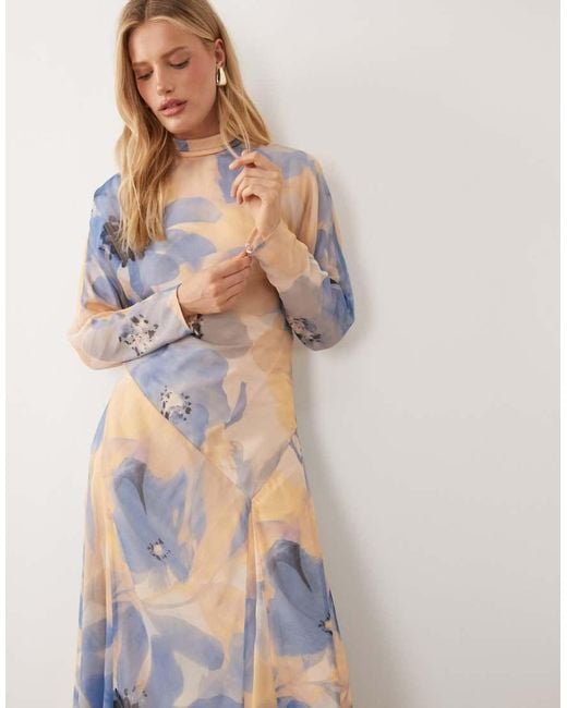 ASOS White High Neck Maxi Dress With Asymmetric Waist