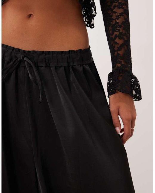 Lioness Black Balloon Pant With Lace Hem Co-Ord