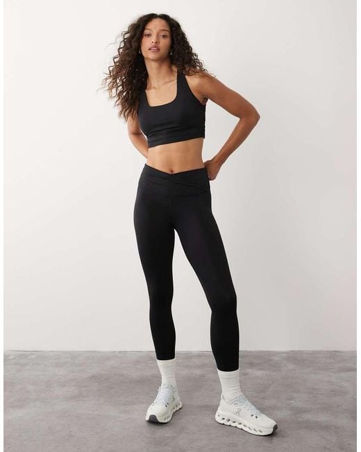 Sweaty Betty Black All Day 7/8 Wrap Waist Leggings