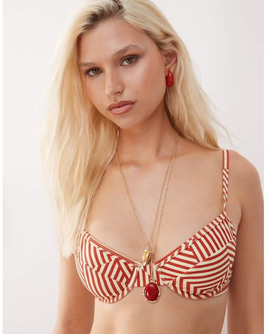 Reclaimed Vintage Red Underwire Bikini Top