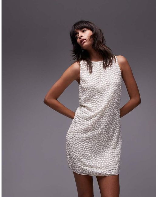 Mango Gray Capsule Rhinstone Shift Mini Dress
