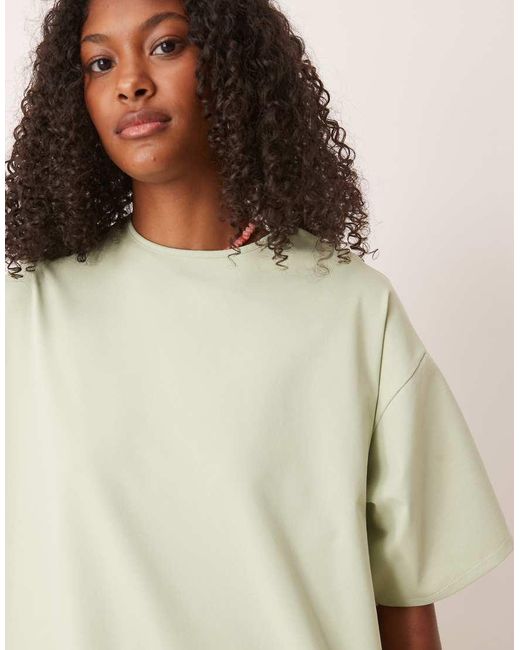 ASOS Oversized Mini T-Shirtjurk Met Structuur in het Natural