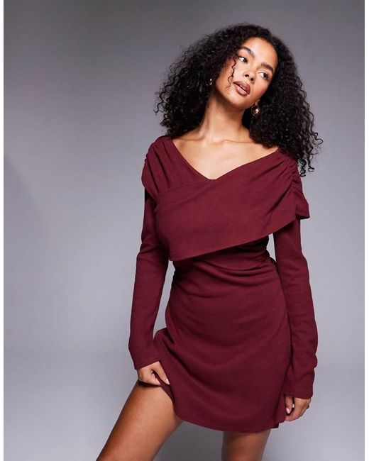ASOS Red Supersoft Wrap Front Mini Dress