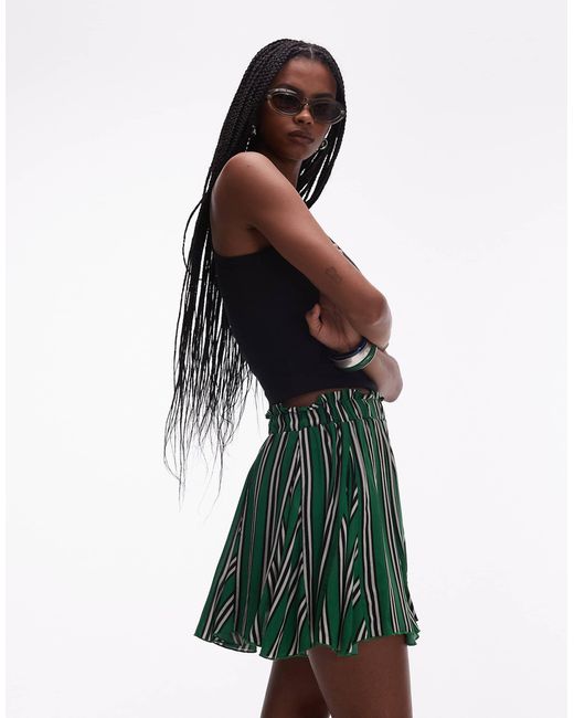 TOPSHOP Multicolor Cotton Flippy Mini Skirt With Godets