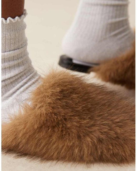 ASOS Natural Mimic Flat Mules
