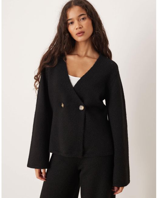 Gilet d'ensemble en maille à manches longues Y.A.S en coloris Black