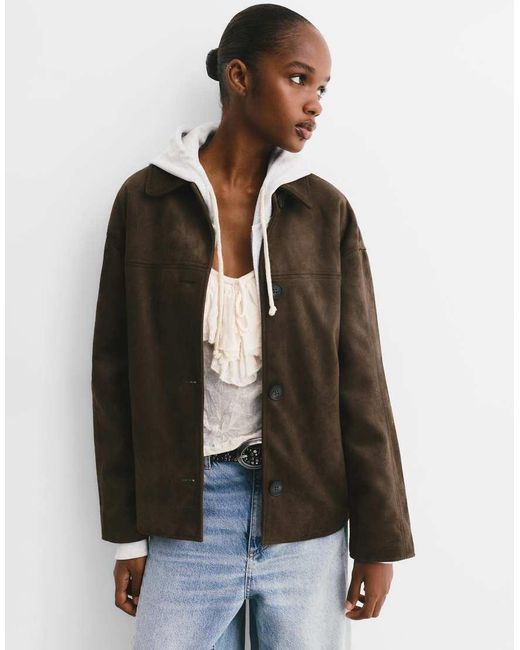 Pull&Bear Jack Van Imitatiesuède in het Brown