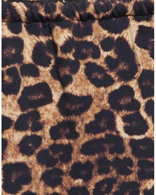 Pull&Bear White Leopard Print Gathered Bikini Bottoms