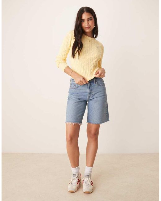 Gant Natural Cotton Cable Knit Crew Neck Logo Jumper