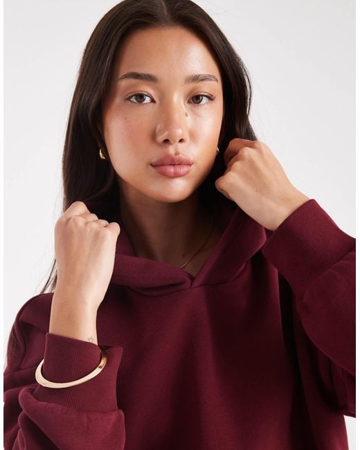 ASOS Red Oversized Brushback Hoodie