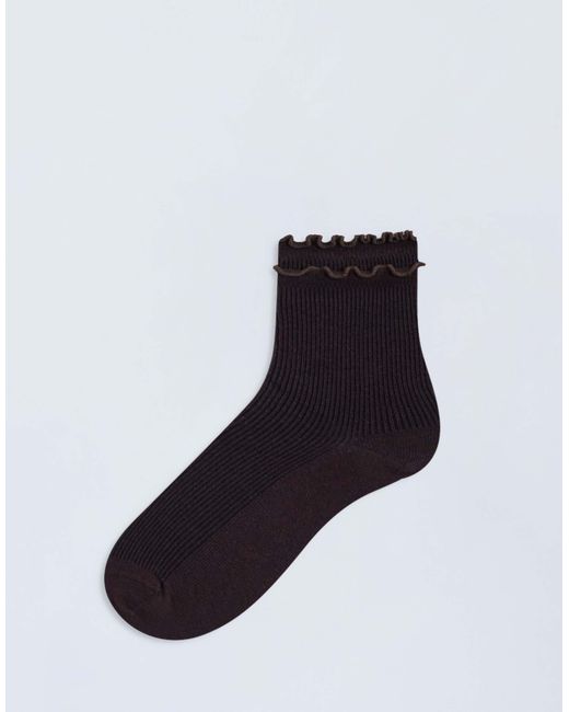 TOPSHOP Blue Daphne Double Frill Sock
