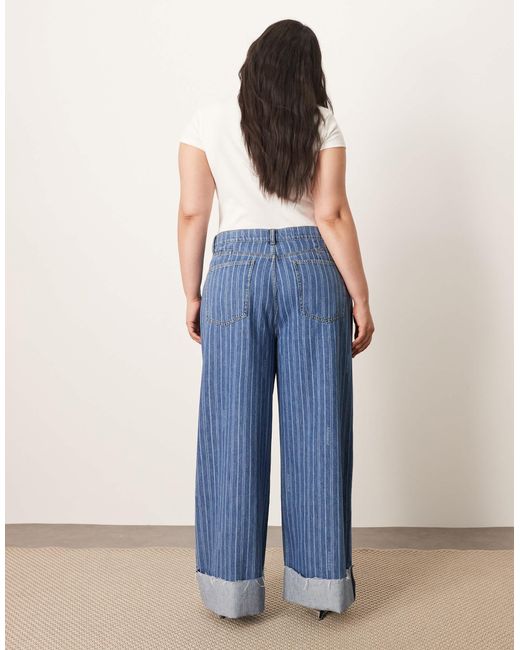 ARRANGE Blue Curve Parker Denim High Waist Slouchy Turn Up Jean