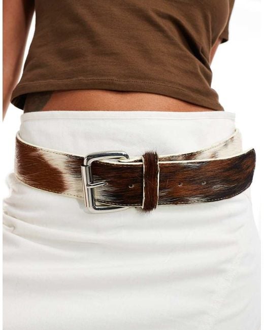 Mango Brown Animal Hair Belt